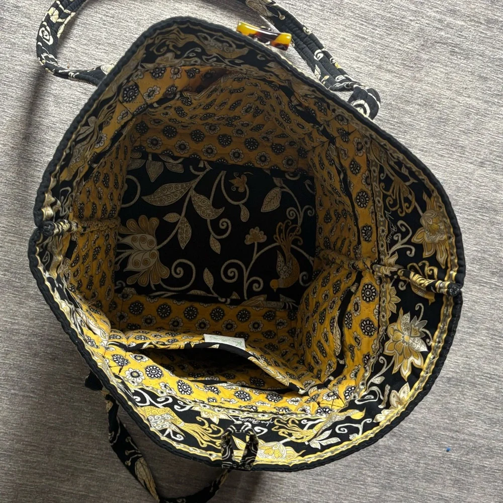 Vera Bradley Black and Gold Floral Tote - Picture 6 of 8